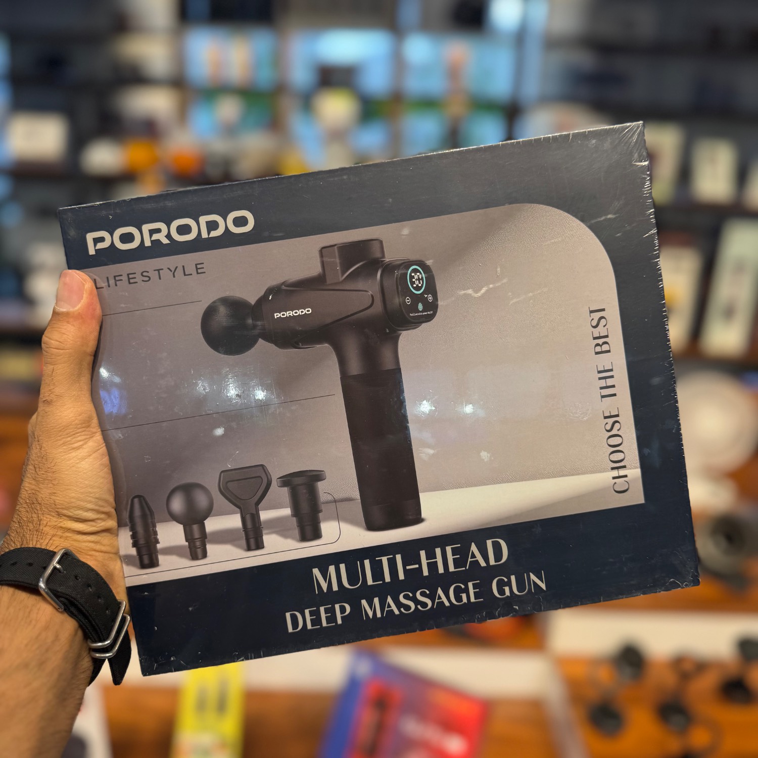 ماساژور تفنگی پرودو Porodo Multi-Head Deep Massage Gun مدل PDLFSTNS066BK